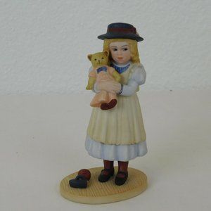 Joleen Jan Hagara Figurine No. 818 Girl Teddy Bear Ceramic Signed Original Box